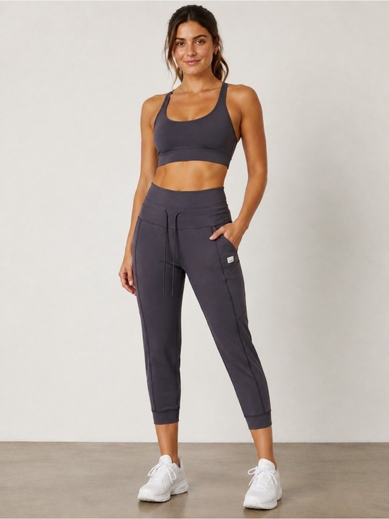 Vuori Pants - Vuori Daily Pocket Leggings Small Charcoal Gray High Rise Drawstring VW490